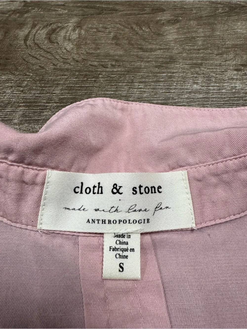Cloth & Stone by Anthropologie Pink Frayed Ruffle Sleeve Top Size Small